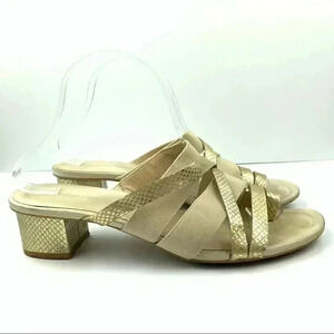 Donald j Pliner sandals 9.5 gold metallic leather